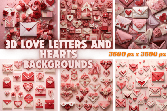 3D Love Letters and Hearts Backgrounds: A Visual Toolkit for Romance