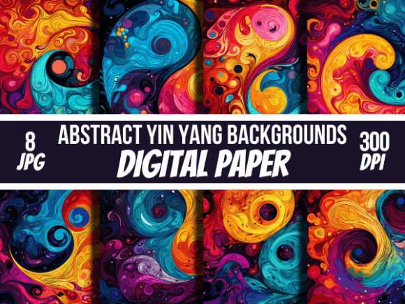 Abstract Yin Yang Backgrounds Papers for Designers
