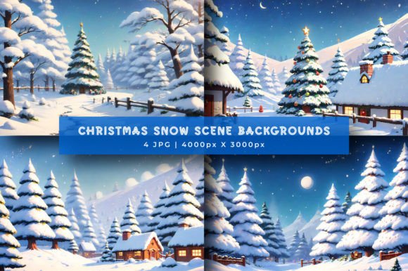 Christmas Snow Scene Backgrounds: Winter Wonderland Designs