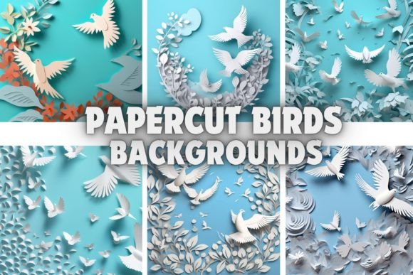 Elevate Your Digital Canvas with Papercut Birds Backgrounds