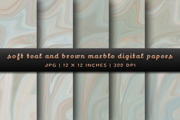 Elevate Your Projects with Soft Teal & Brown Marble Backgrounds
