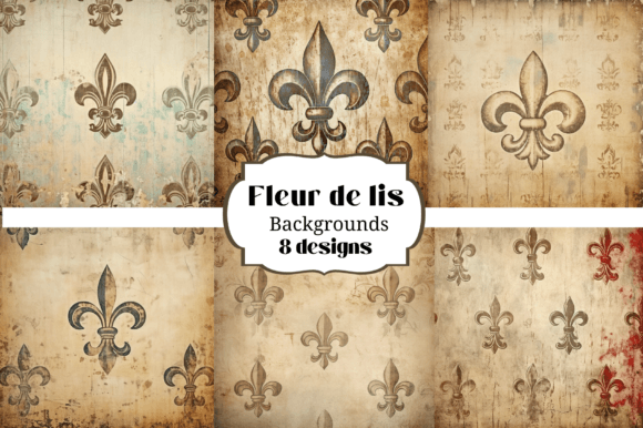 French Fleur De Lis Vintage Backgrounds for Timeless Design