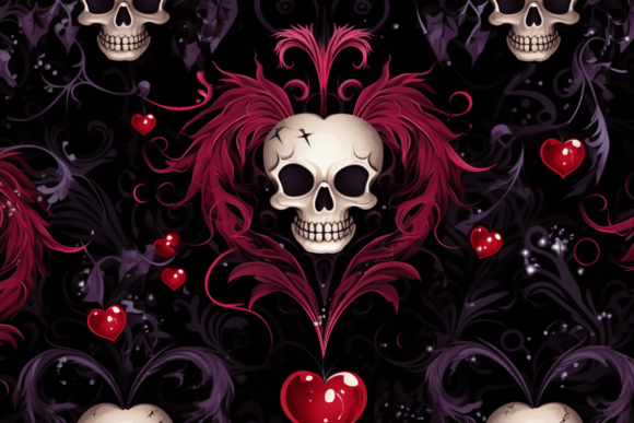 Gothic Valentine's Day Backgrounds: A Dark Romance for Your Designs