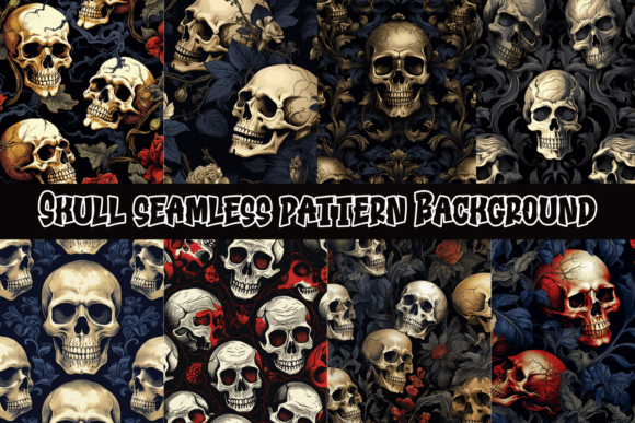 Skull Seamless Pattern Backgrounds: Edgy Design Assets