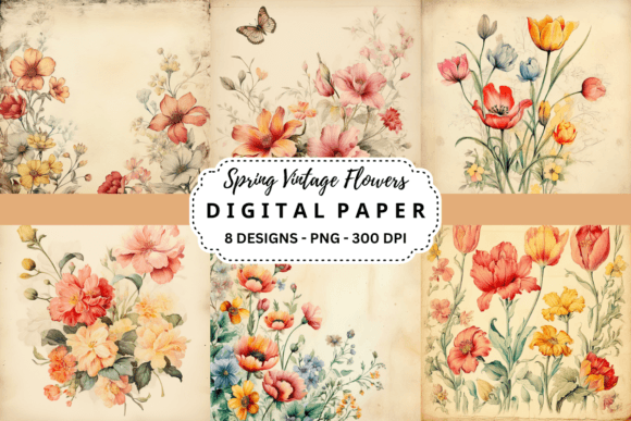 Spring Vintage Flowers Backgrounds: Elevate Your Designs