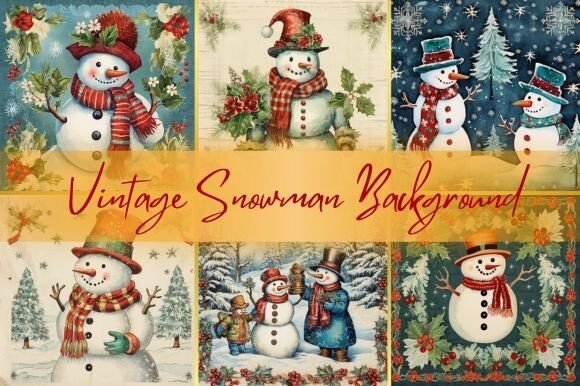 Transform Your Designs with Vintage Snowman Backgrounds