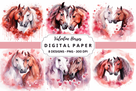 Valentine Horses Backgrounds: A Designer's Dream for Romantic Projects