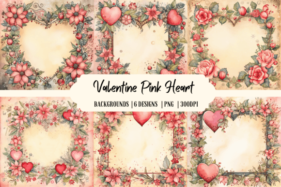 Valentine Pink Heart Backgrounds for Creative Projects