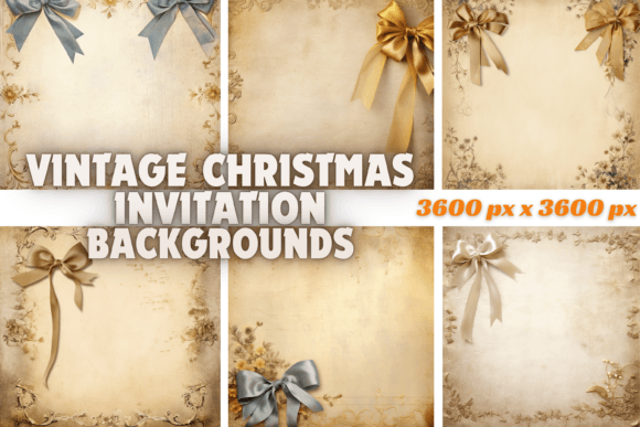 Vintage Christmas Invitation Backgrounds for Timeless Designs