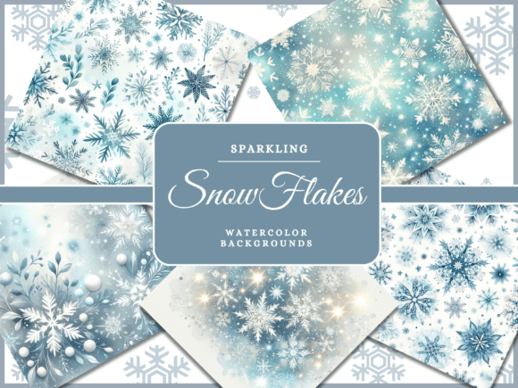 Watercolor Snowflakes Winter Backgrounds: A Creative Asset